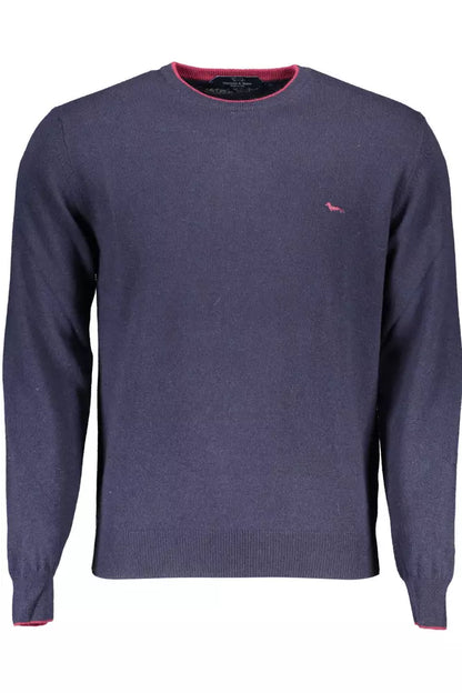 Harmont & Blaine Elegant Blue Contrast Detail Sweater