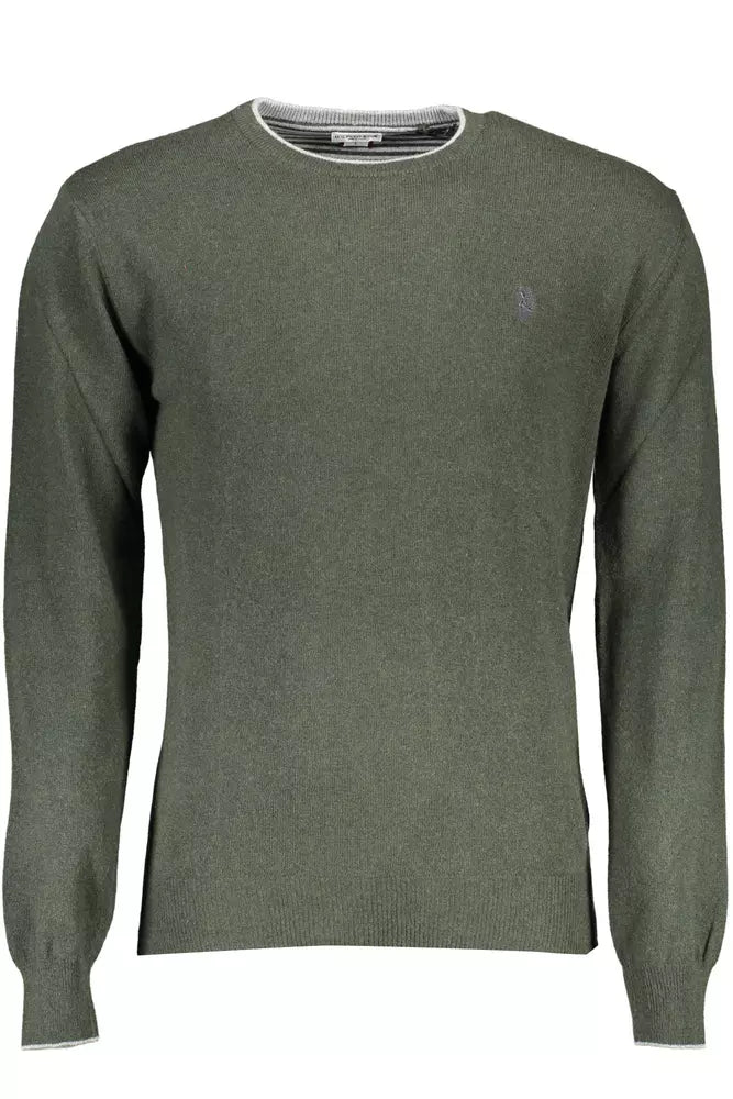 U.S. POLO ASSN. Elegant Green Slim Sweater with Logo Accent