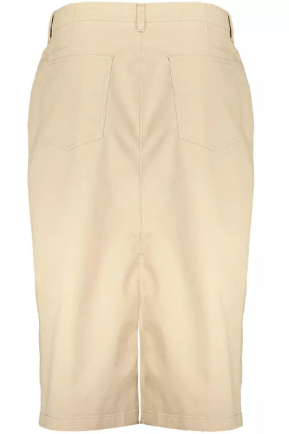 Gant Chic Beige Longuette Skirt with Classic Button Detail