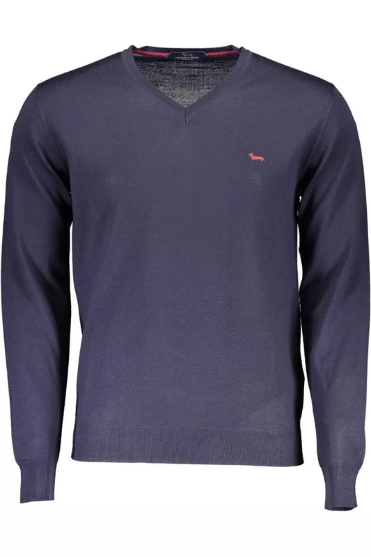 Harmont & Blaine V-Neck Woolen Elegance Sweater - Sky Blue