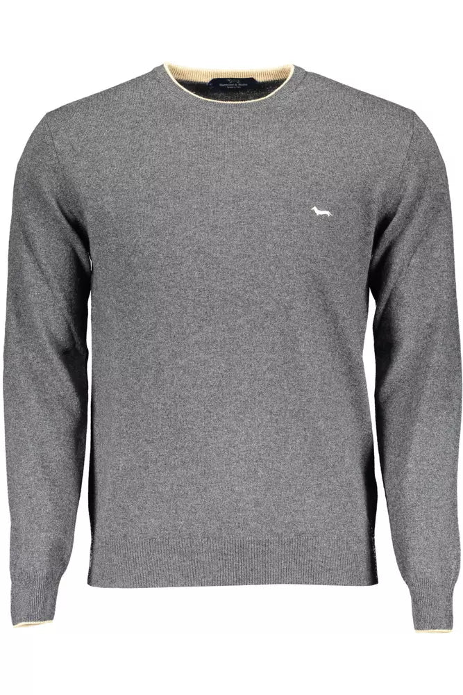 Harmont & Blaine Elegant Gray Sweater with Contrasting Details