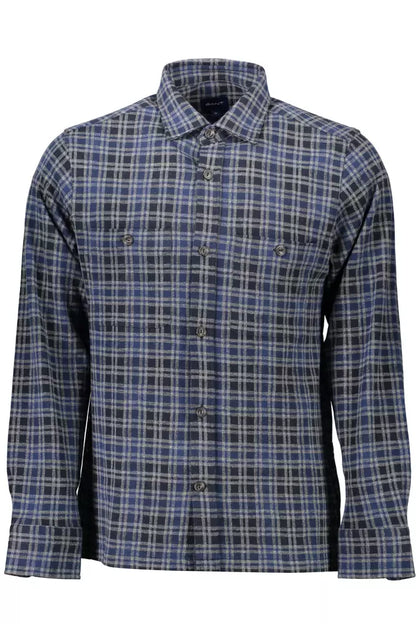 Gant Elegant Long-Sleeved Blue Cotton Shirt