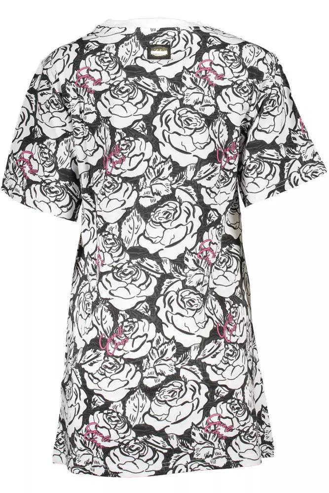 Cavalli Class Elegant Short Sleeve Round Neckline Printed Dress