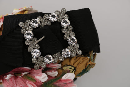 Dolce & Gabbana Elegant Crystal-Embellished Floral Headband