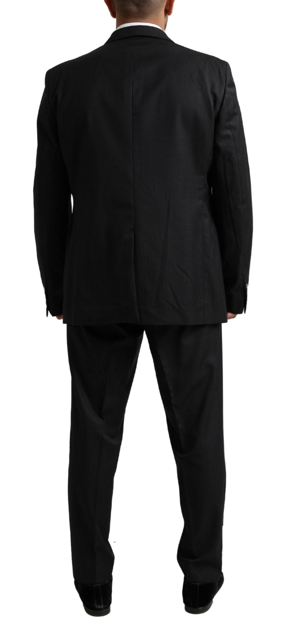 Dolce & Gabbana Elegant Black Virgin Wool Martini Suit