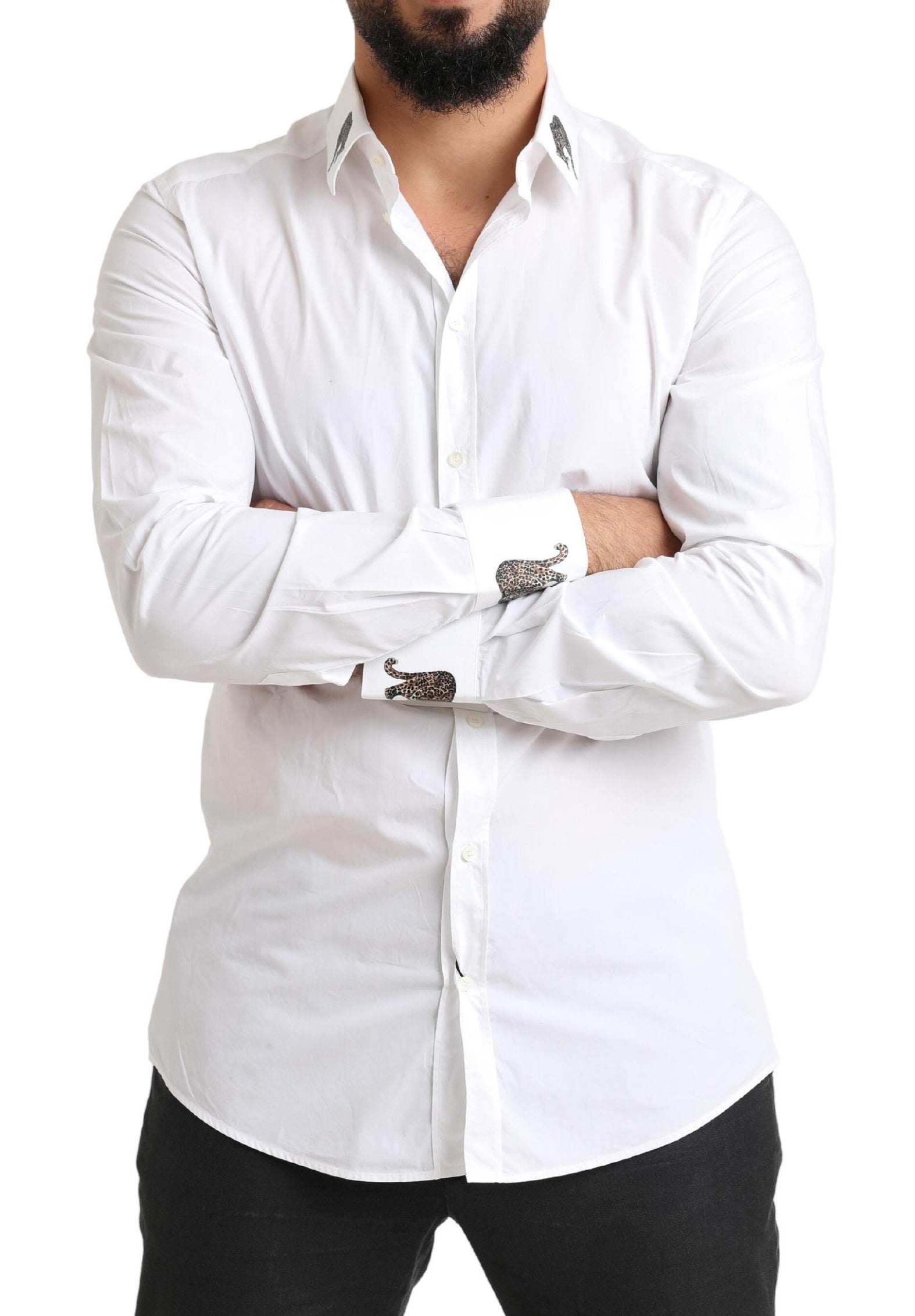 Dolce & Gabbana Italian Elegance Slim Fit White Cotton Shirt