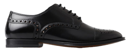 Dolce & Gabbana Elegant Black Leather Oxford Wingtip Shoes