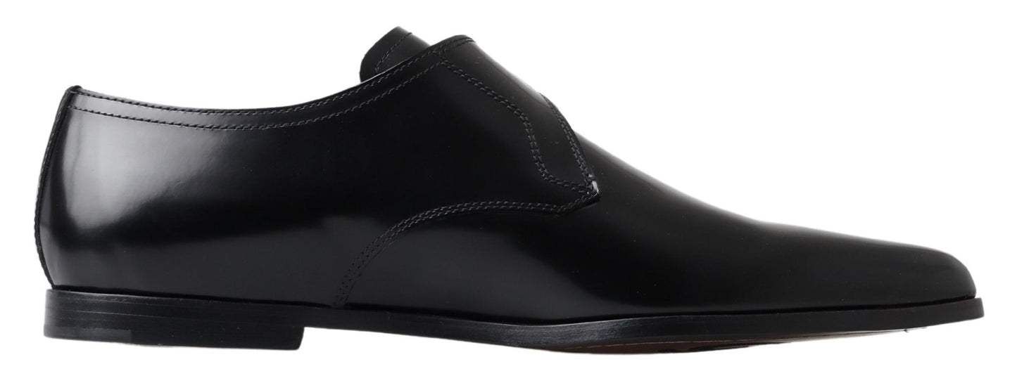 Dolce & Gabbana Elegant Black Leather Monk Strap Shoes