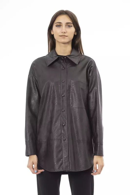 Alpha Studio Brown Polyethylene Women Shirt