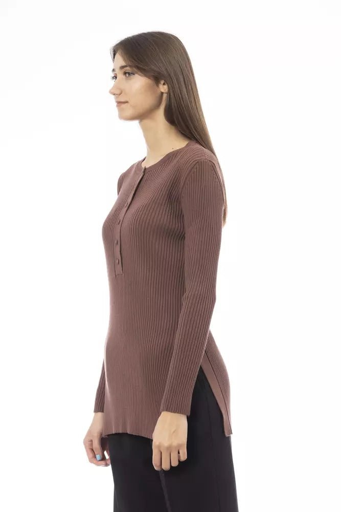 Alpha Studio Brown Viscose Women Sweater