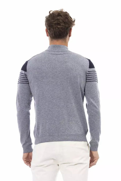 Alpha Studio Light Blue Viscose Men Sweater