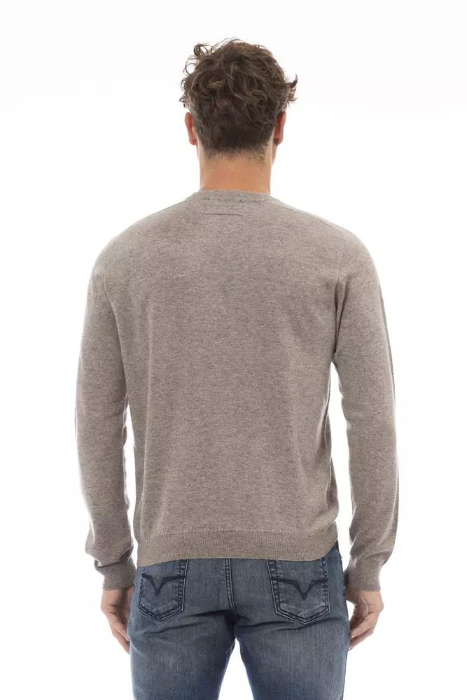 Alpha Studio Beige Viscose Men Sweater