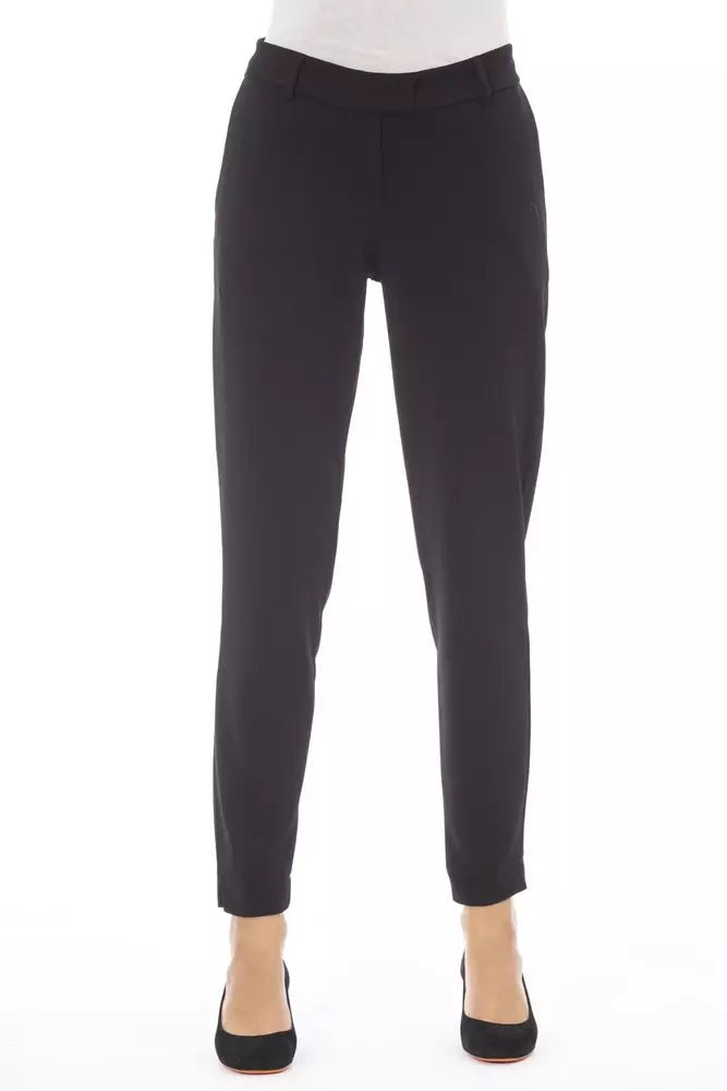 Alpha Studio Black Polyester Women Trouser