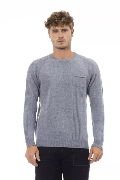 Alpha Studio Light Blue Viscose Men Sweater