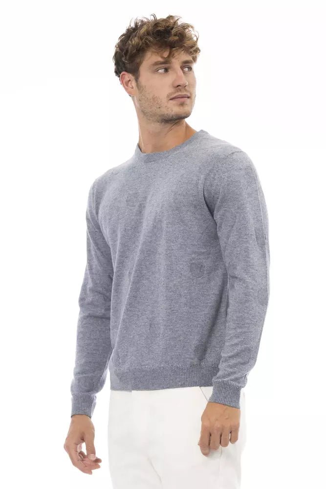 Alpha Studio Light Blue Viscose Men Sweater