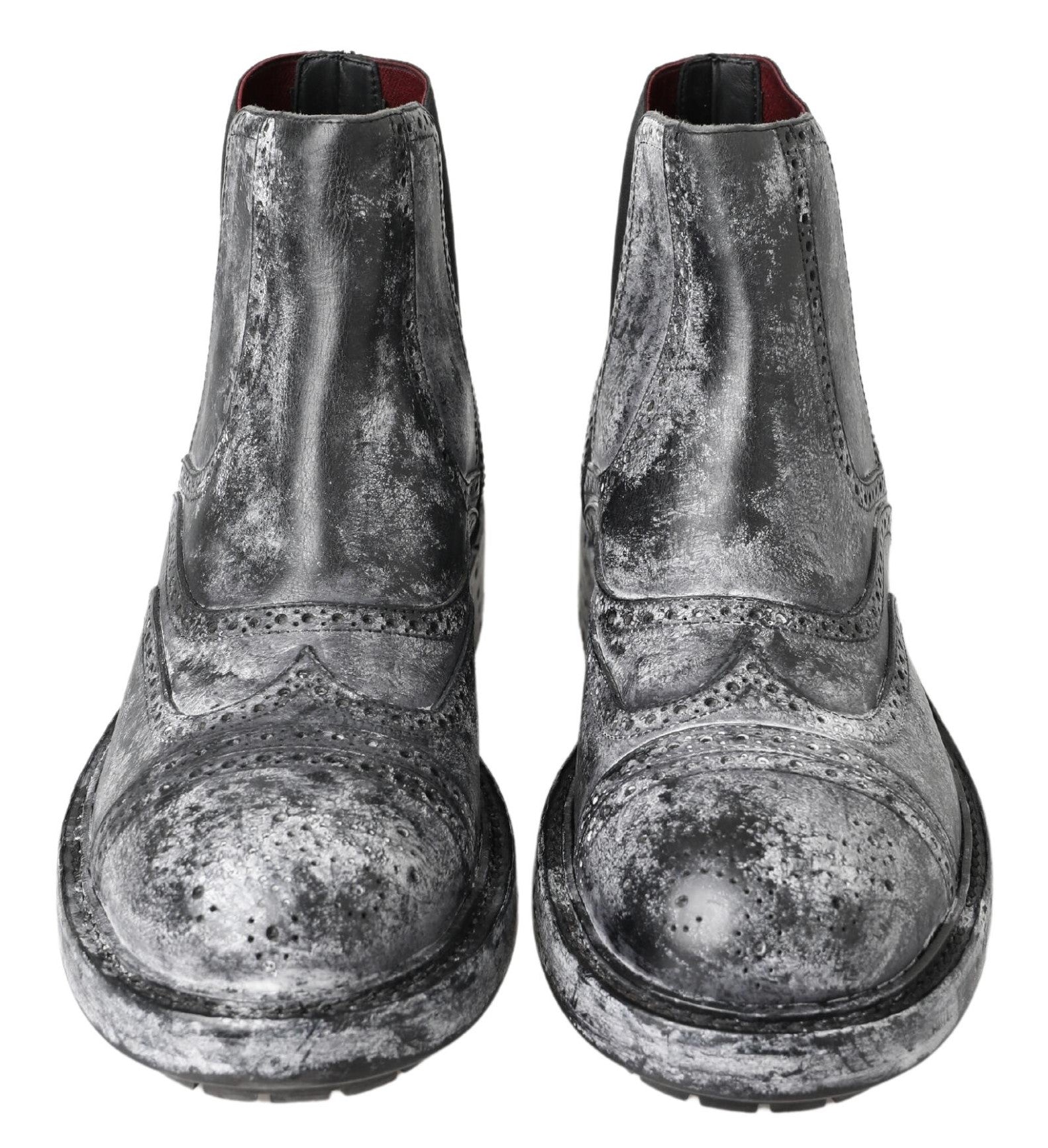 Dolce & Gabbana Elegant Black Faded Chelsea Ankle Boots