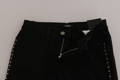 Costume National Chic Mid Waist Skinny Black Denim