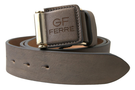 GF Ferre Elegant Leather Fashion Belt with Engraved Buckle