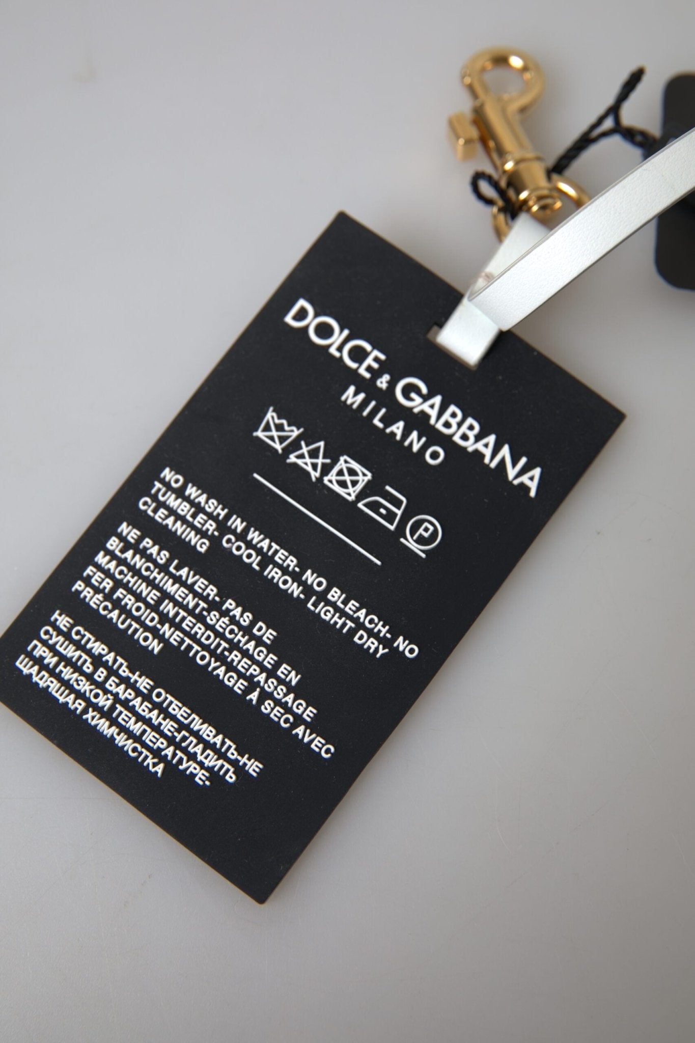 Dolce & Gabbana Chic Black and Gold Designer Keychain