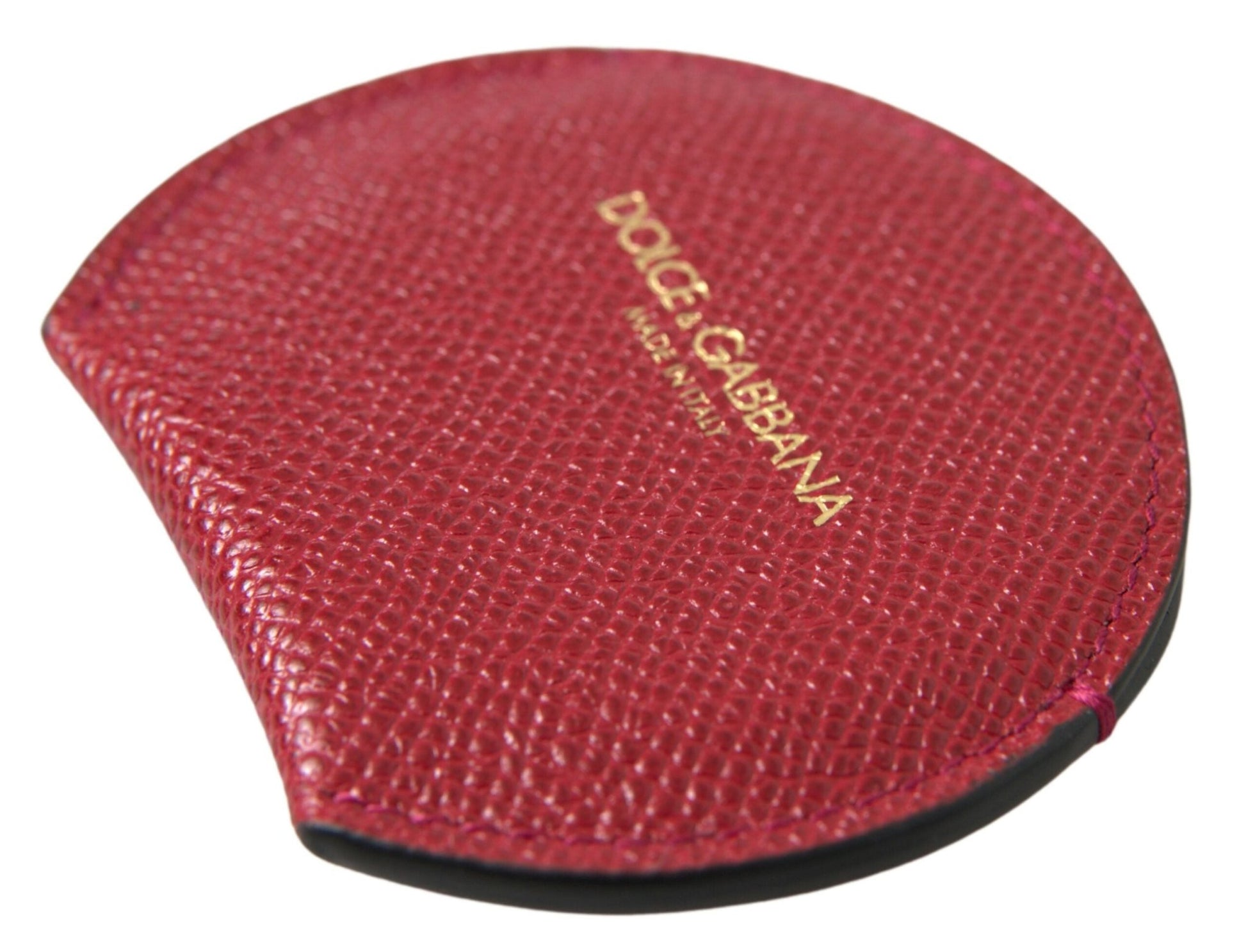 Dolce & Gabbana Chic Red Leather Hand Mirror Holder