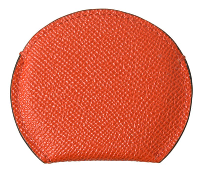 Dolce & Gabbana Elegant Orange Calfskin Mirror Holder