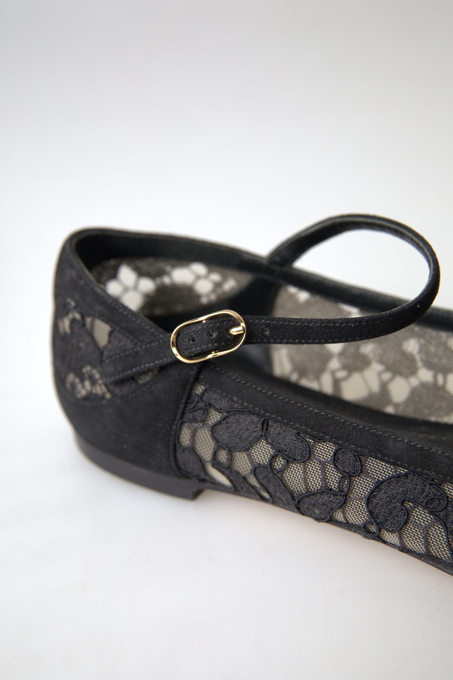 Dolce & Gabbana Elegant Black Lace Flats