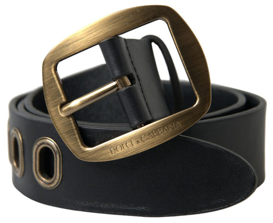 Dolce & Gabbana Sleek Italian Leather Belt with Metal Buckle