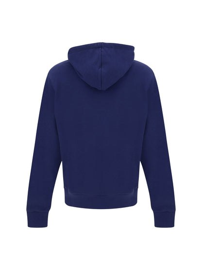 Balmain Elegant Navy Blue Monogram Hoodie