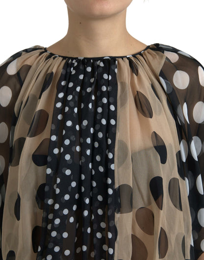 Dolce & Gabbana Elegant Polka Dot Silk Blouse