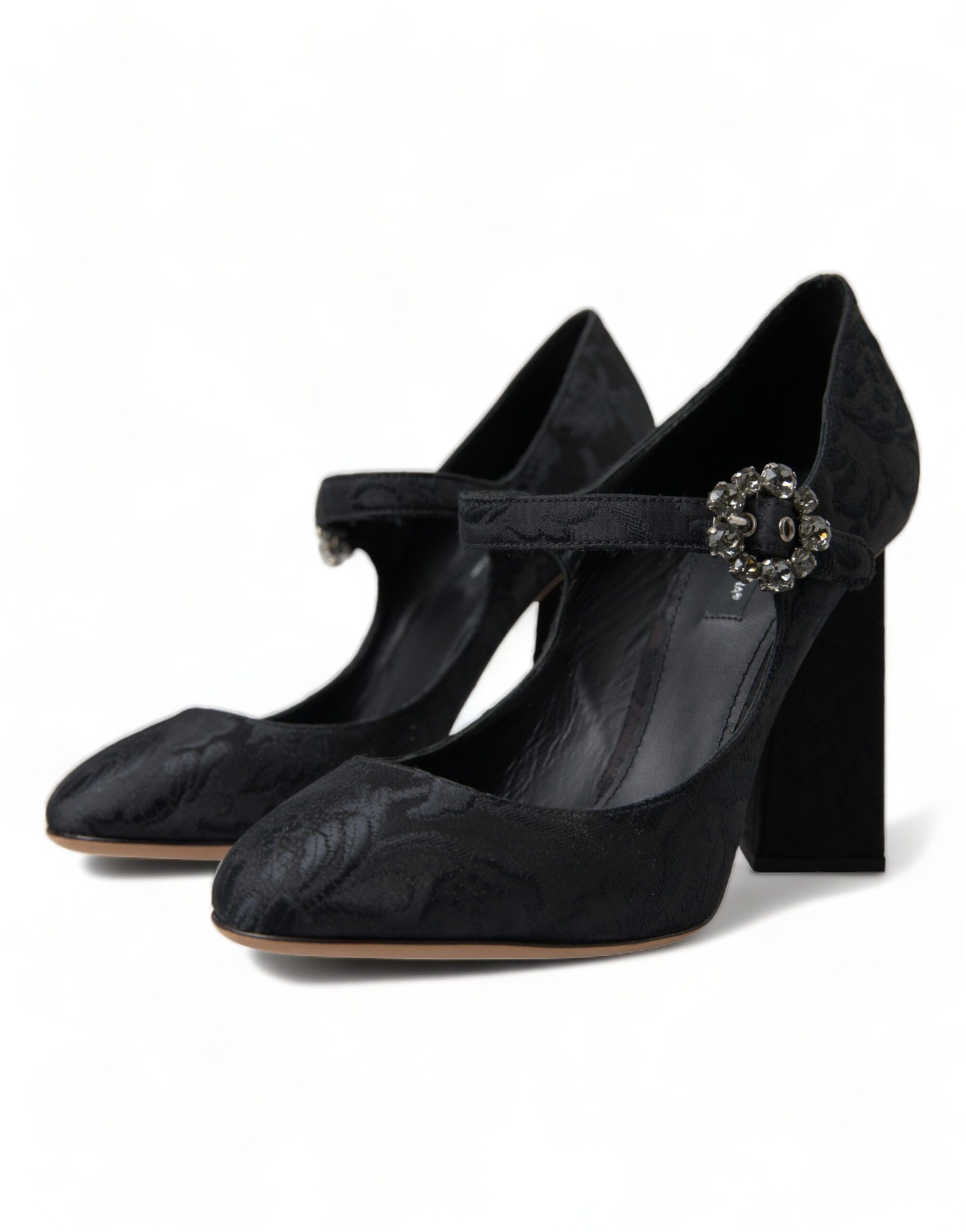 Dolce & Gabbana Chic Black Brocade Mary Janes Pumps