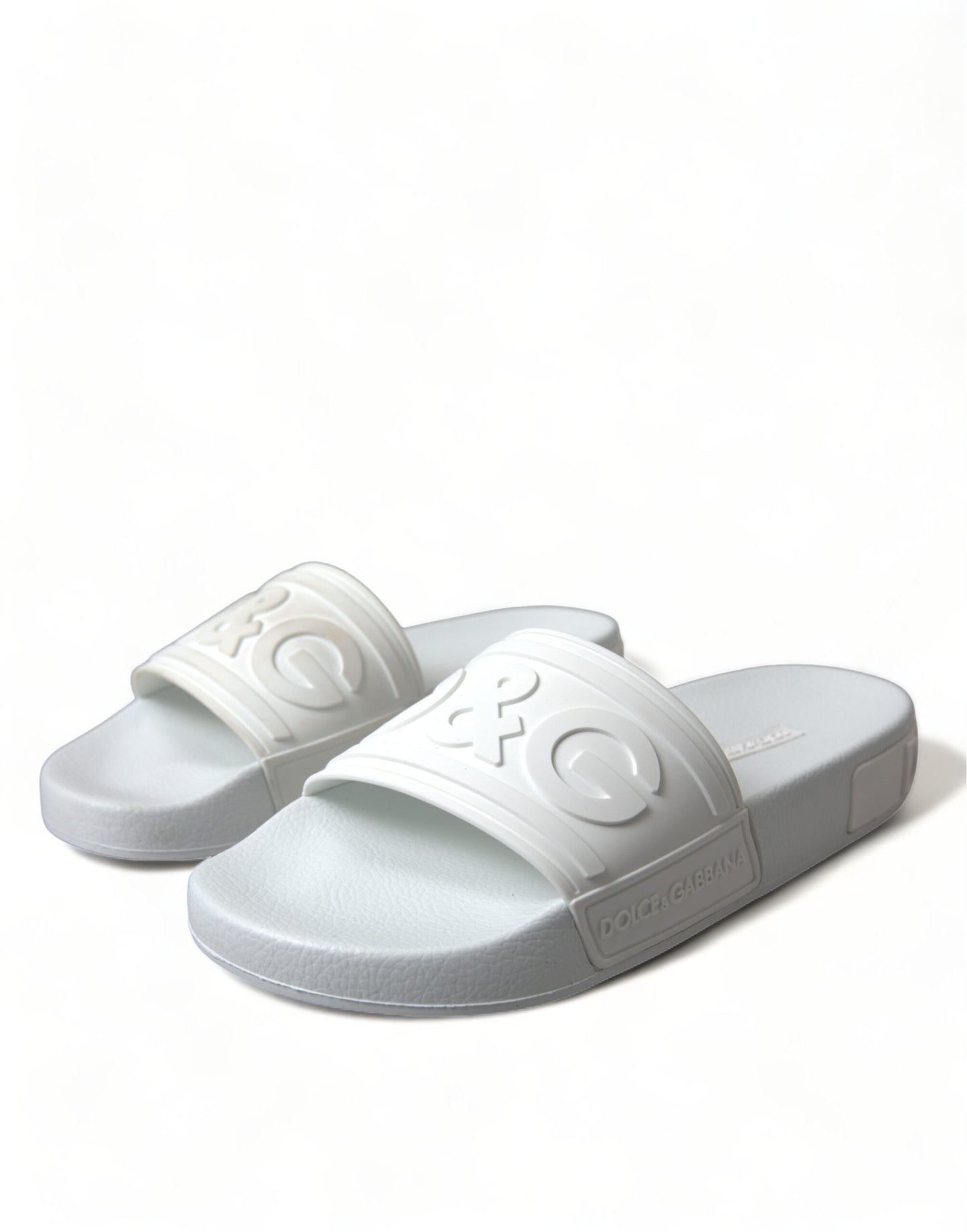 Dolce & Gabbana Elegant White Logo Slides