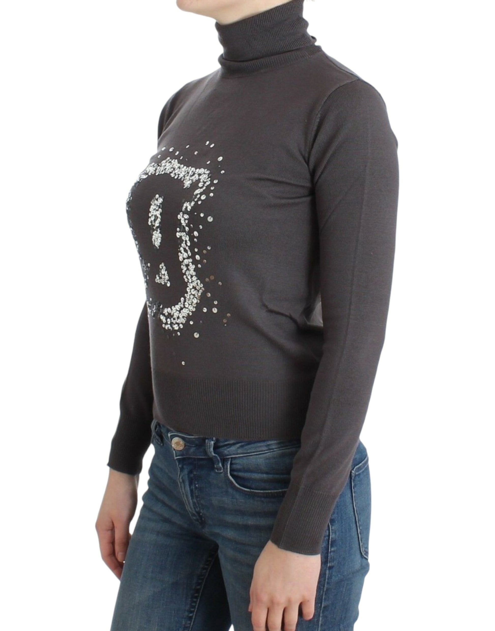 John Galliano Elegant Virgin Wool Turtleneck Sweater