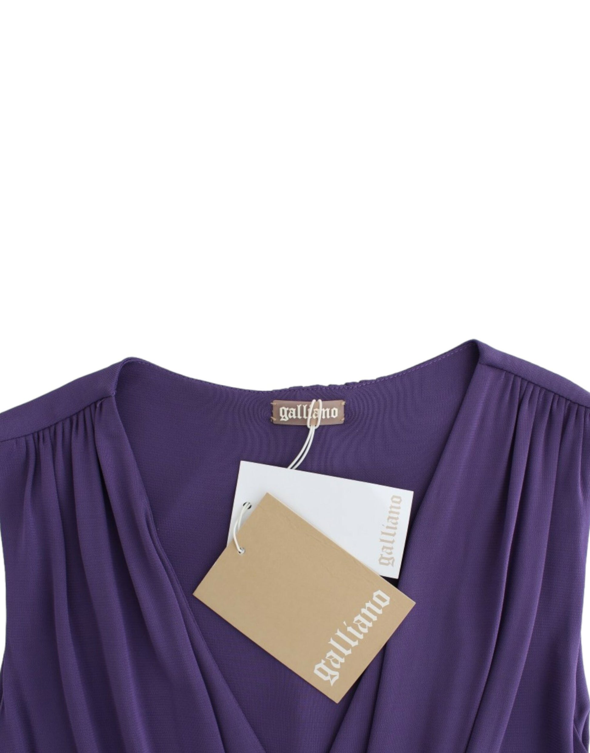 John Galliano Elegant Purple Knee-Length Jersey Dress