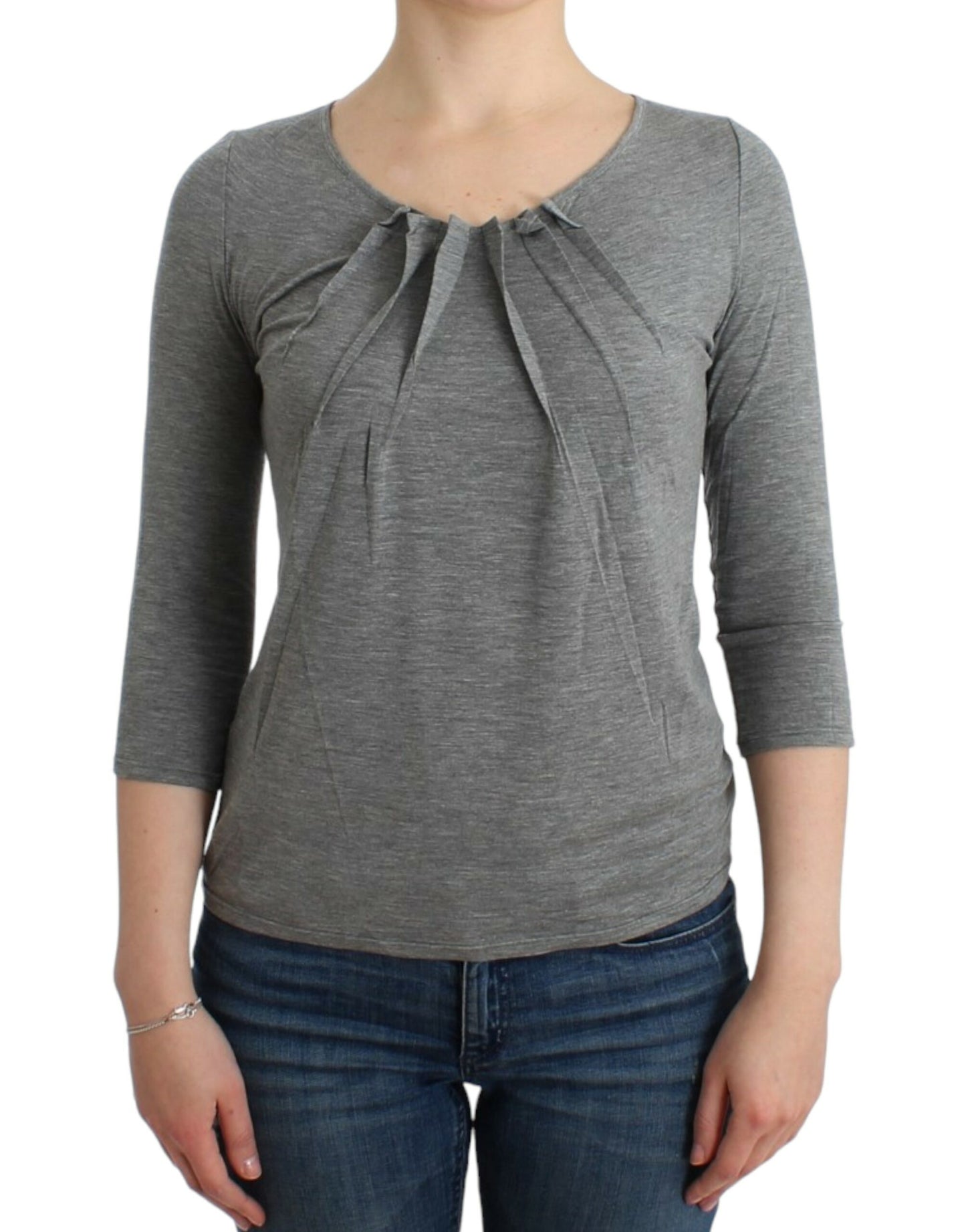 Cavalli Elegant Gray Cashmere-Blend Jumper