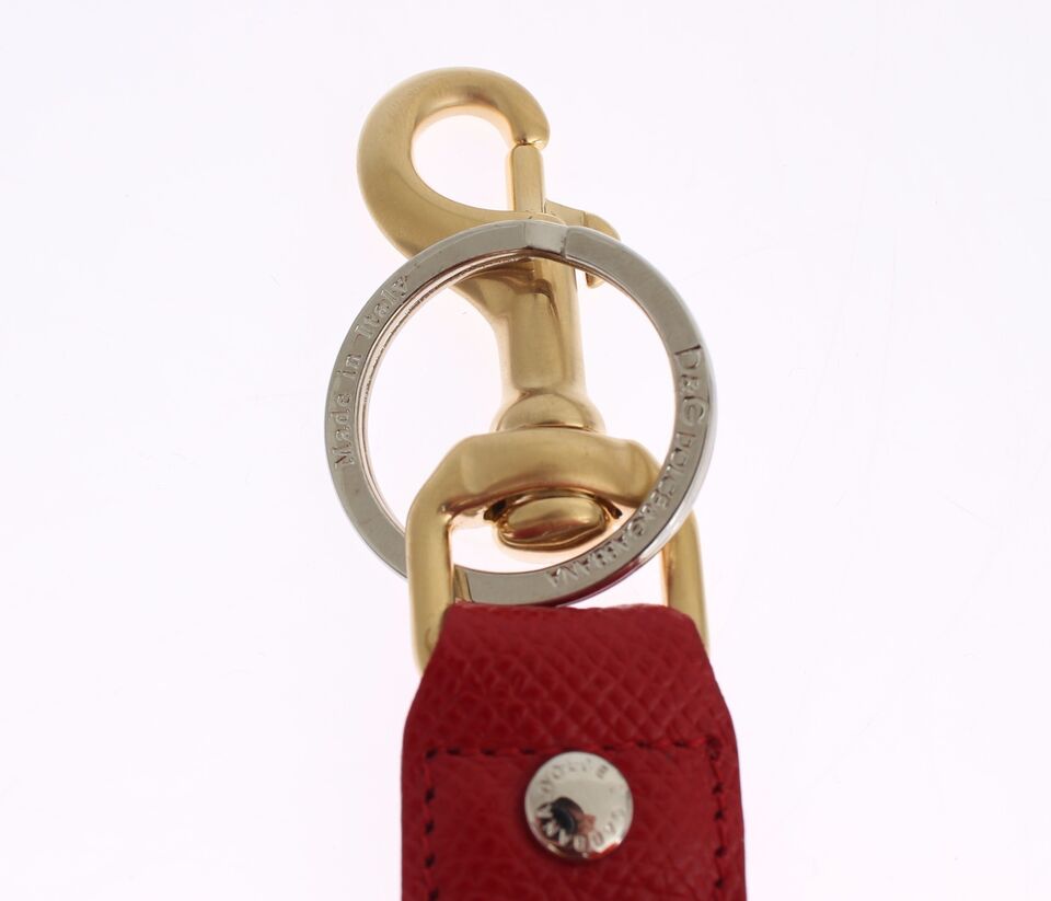 Dolce & Gabbana Chic Multicolor Raffia Leather Keychain