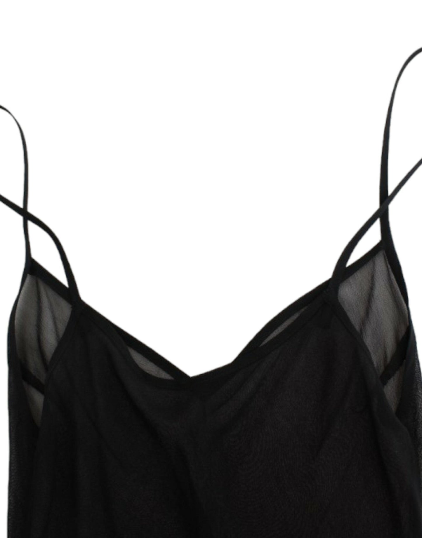 Cavalli Elegant Sheer Black Silk Blouson Dress