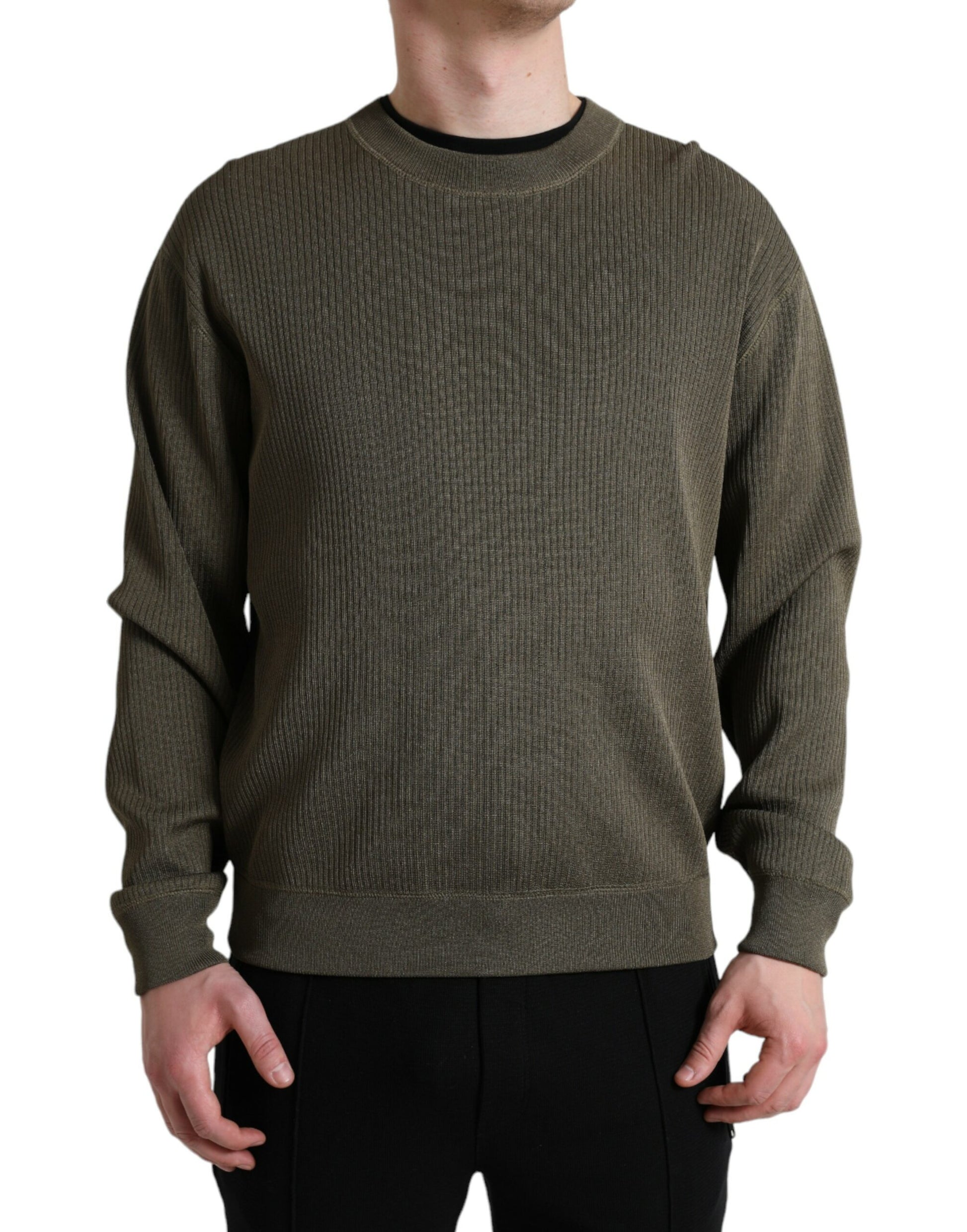 Dolce & Gabbana Elegant Green Crew Neck Sweater