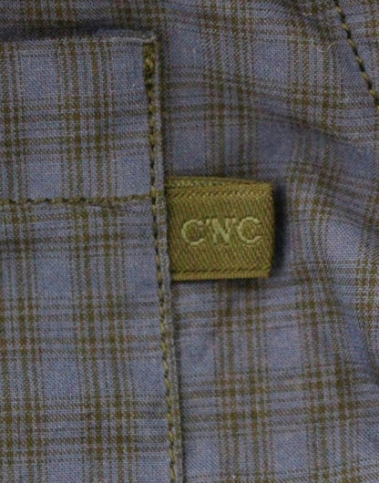 Costume National Chic Blue Checkered Casual Cotton Shirt