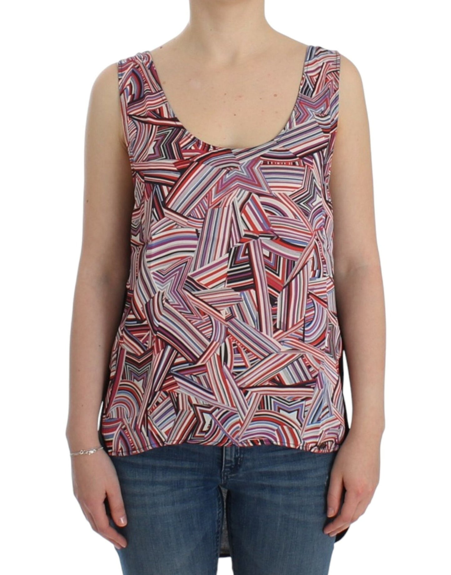 Costume National Chic Multicolor Sleeveless Top