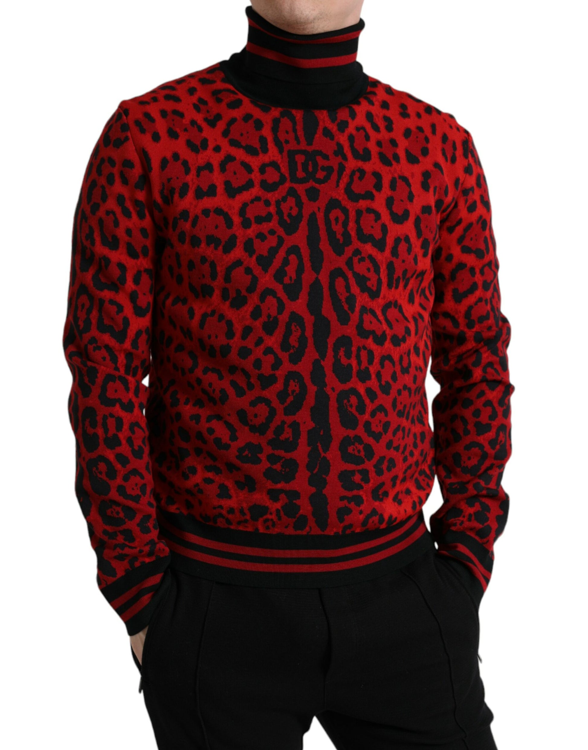 Dolce & Gabbana Elegant Leopard Turtleneck Sweater