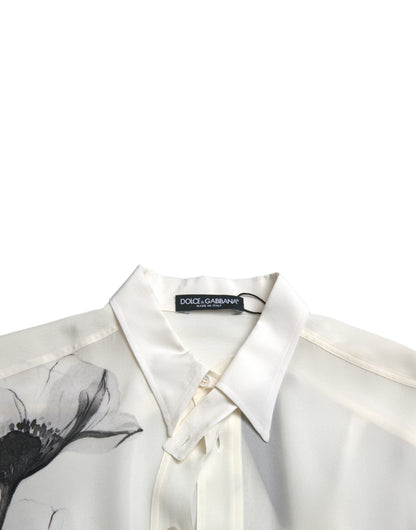 Dolce & Gabbana Elegant Floral Silk Dress Shirt