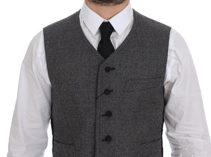 Dolce & Gabbana Elegant Single Breasted Gray Dress Vest