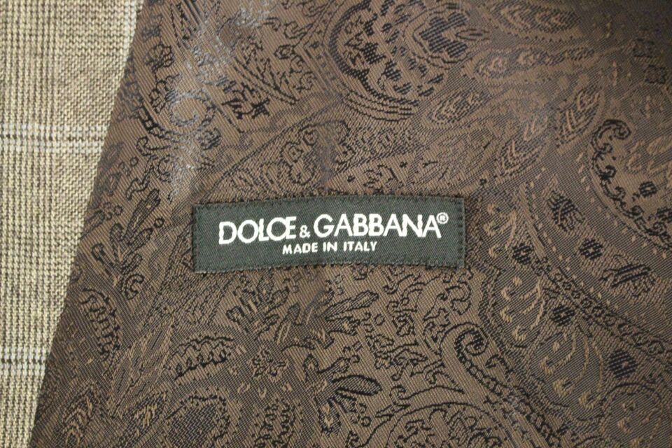 Dolce & Gabbana Elegant Brown Checkered Wool Dress Vest