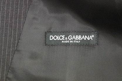 Dolce & Gabbana Elegant Gray Striped Dress Vest