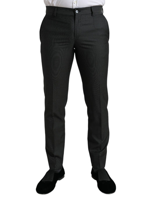 Dolce & Gabbana Elegant Dark Grey Skinny Dress Pants