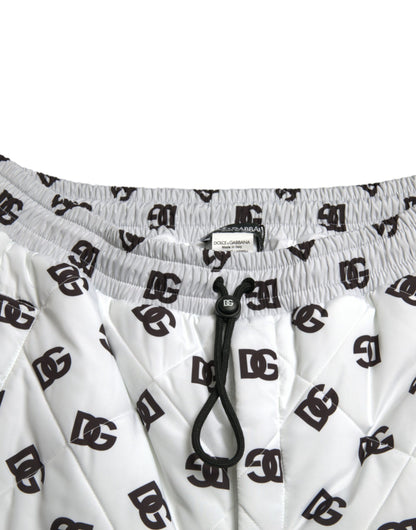 Dolce & Gabbana Chic White Jogger Pants with Iconic DG Print