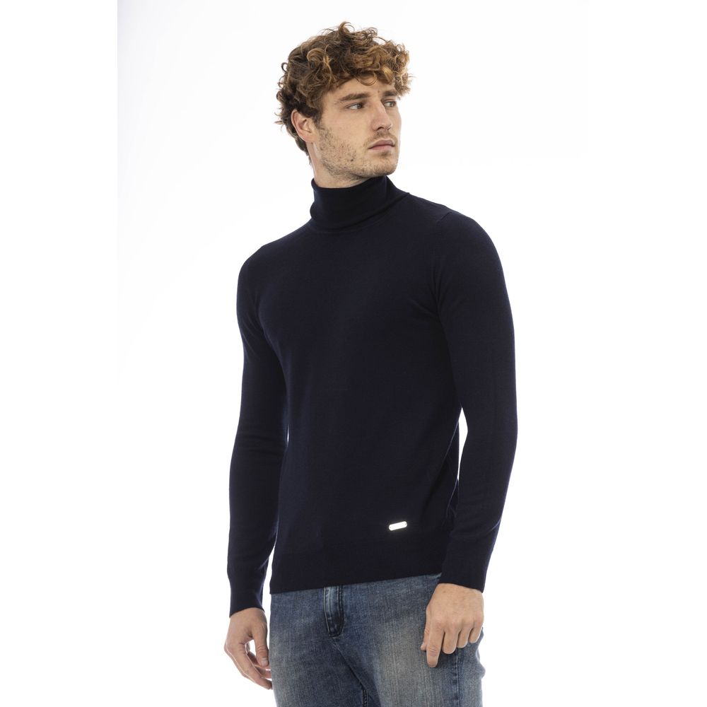 Baldinini Trend Blue Wool Men Sweater