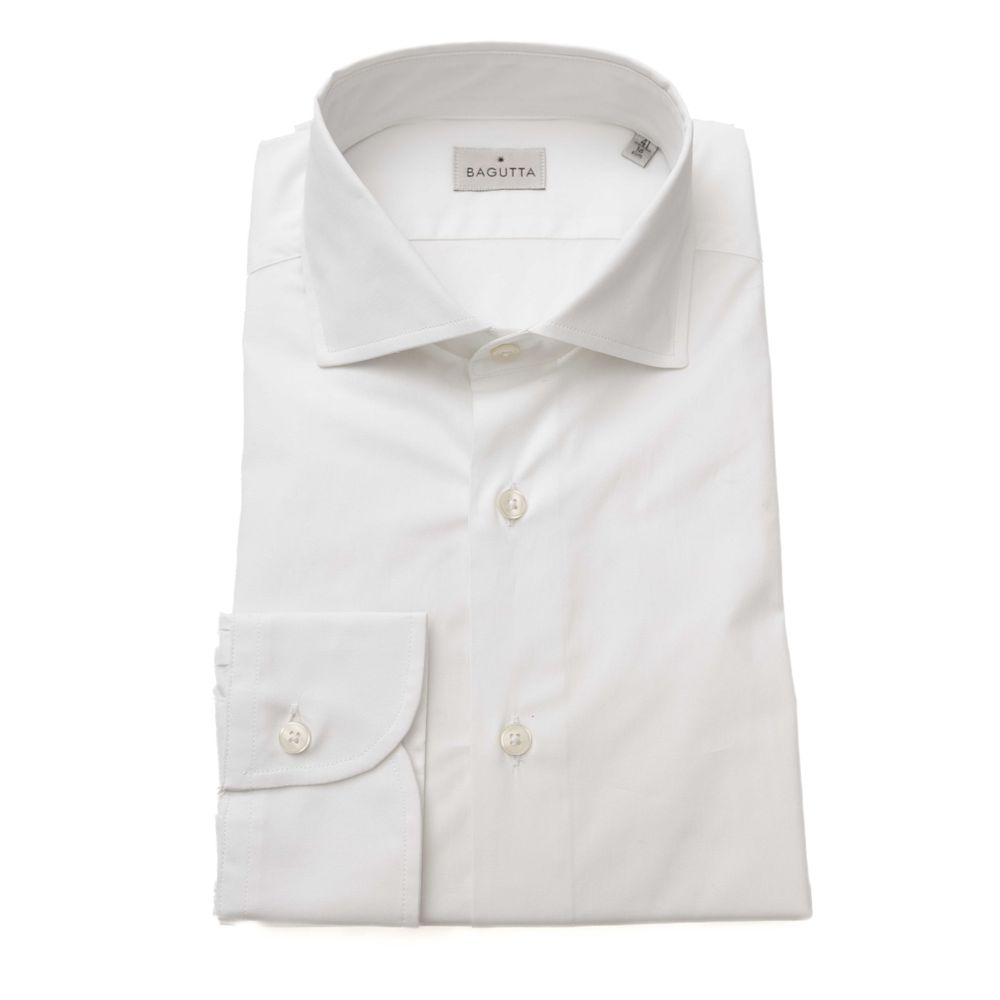 Bagutta White Cotton Men Shirt