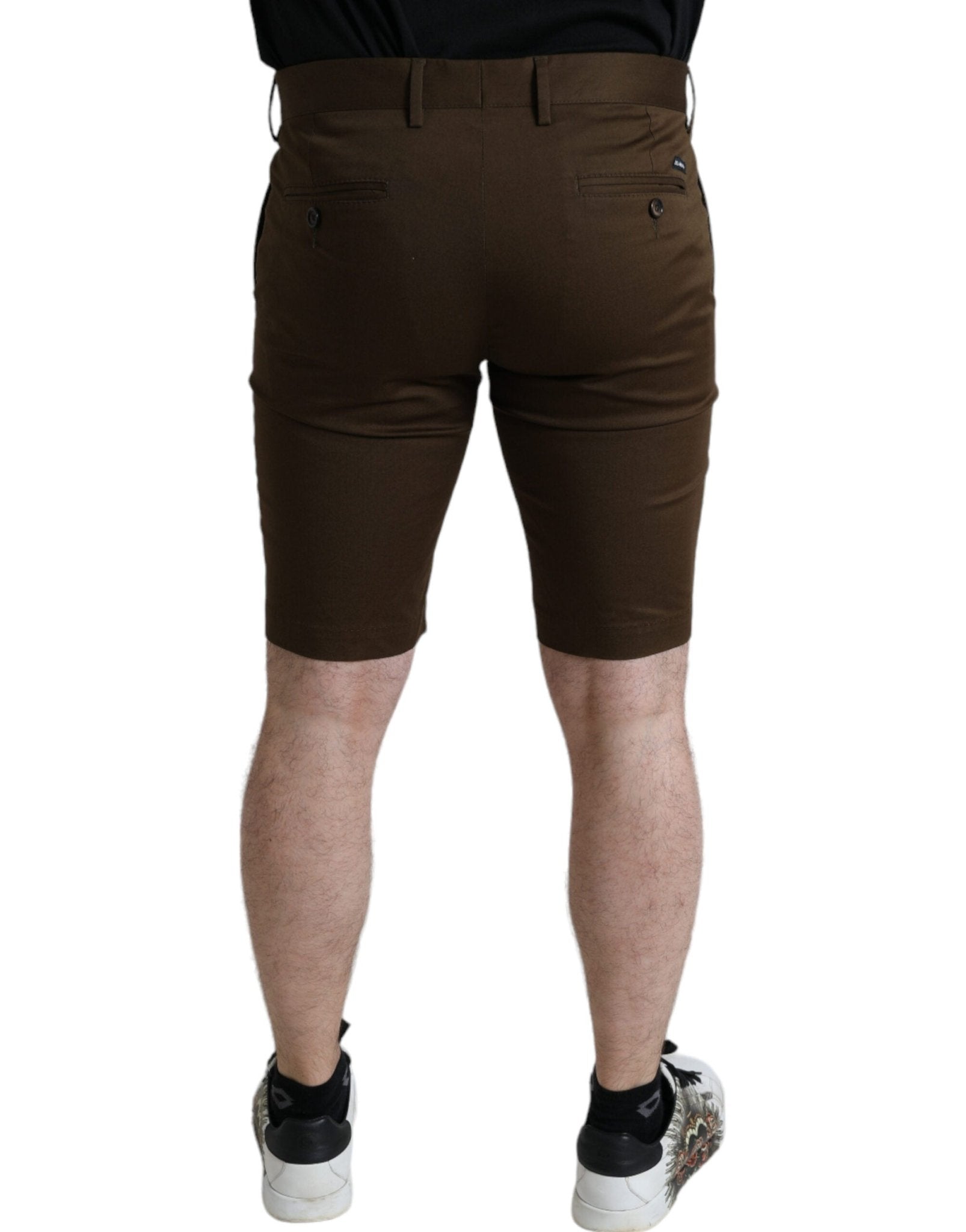 Dolce & Gabbana Chic Brown Bermuda Shorts with Logo Detail