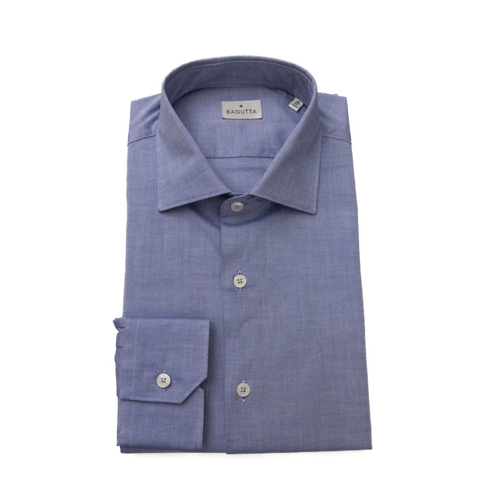 Bagutta Light Blue Cotton Men Shirt